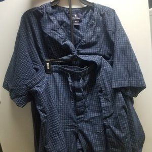 Men's Stafford Sleepwear set, in blue/white plaid, XXL